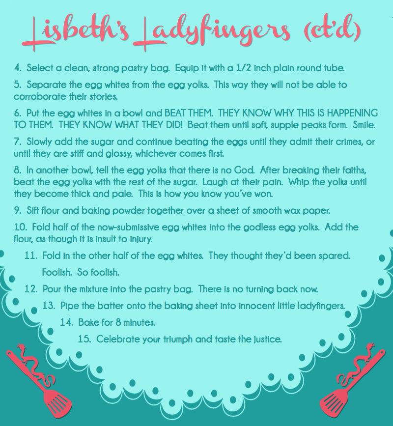 Lisbeth Cookbook Ladyfingers Recipe 2