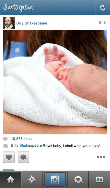 Shakespeare Royal Baby Instagram